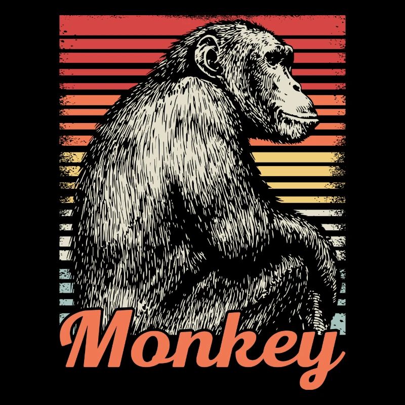 Affe Tier Niedlich Safari Retro Cooles Geschenk