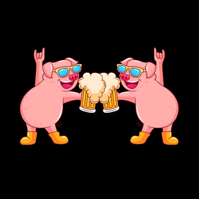 schwein bier drinking team