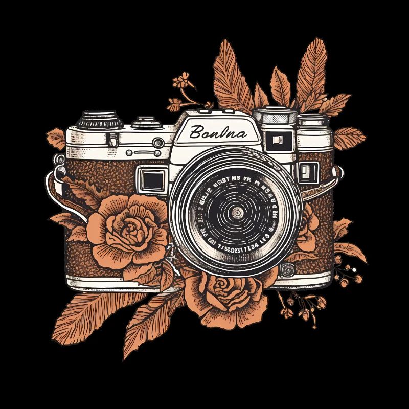 Cool vintage retro camera boho style brown