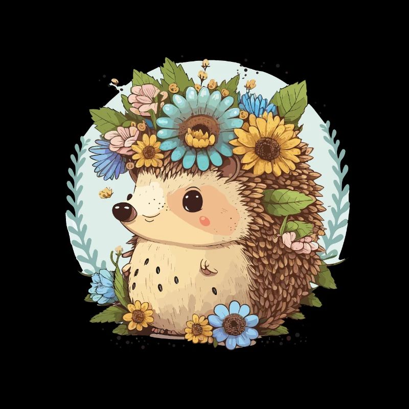 Hérisson de la couronne de fleurs