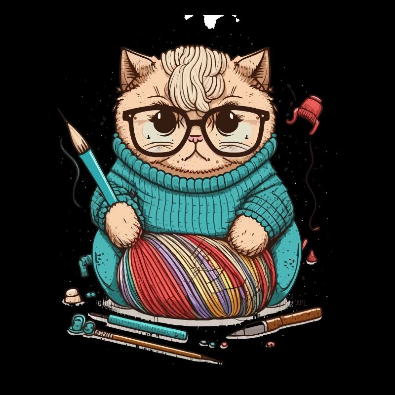 Knitting Cat