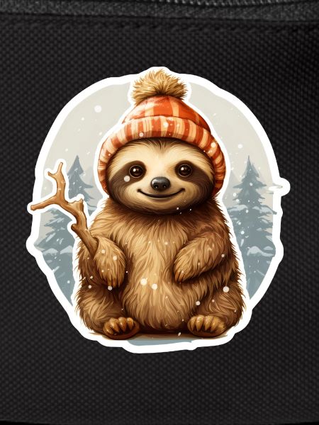 funny sloth in snowfall