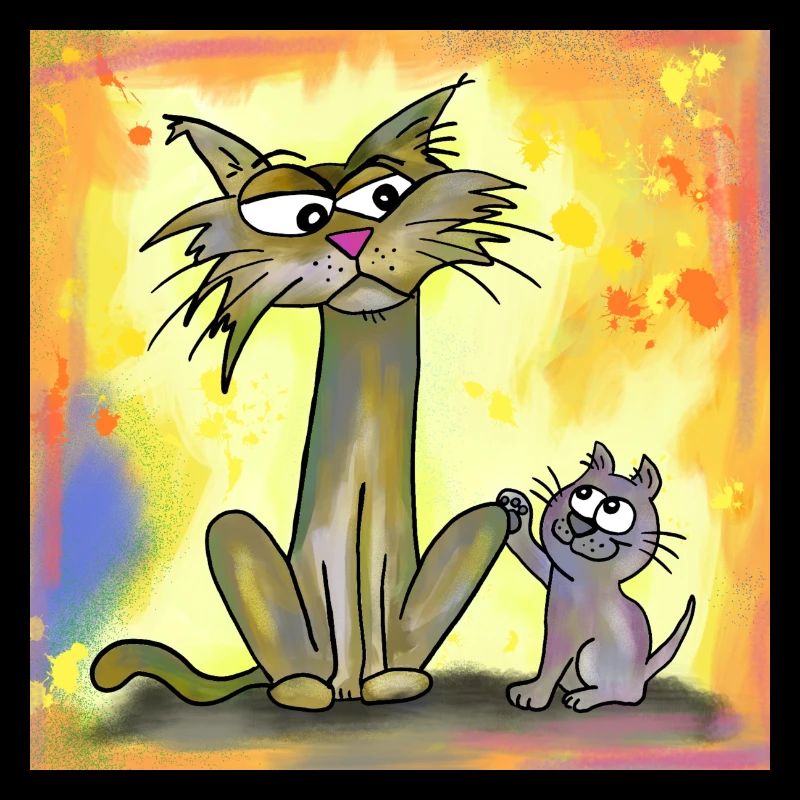 Bébé chat et vieux chat sinistre