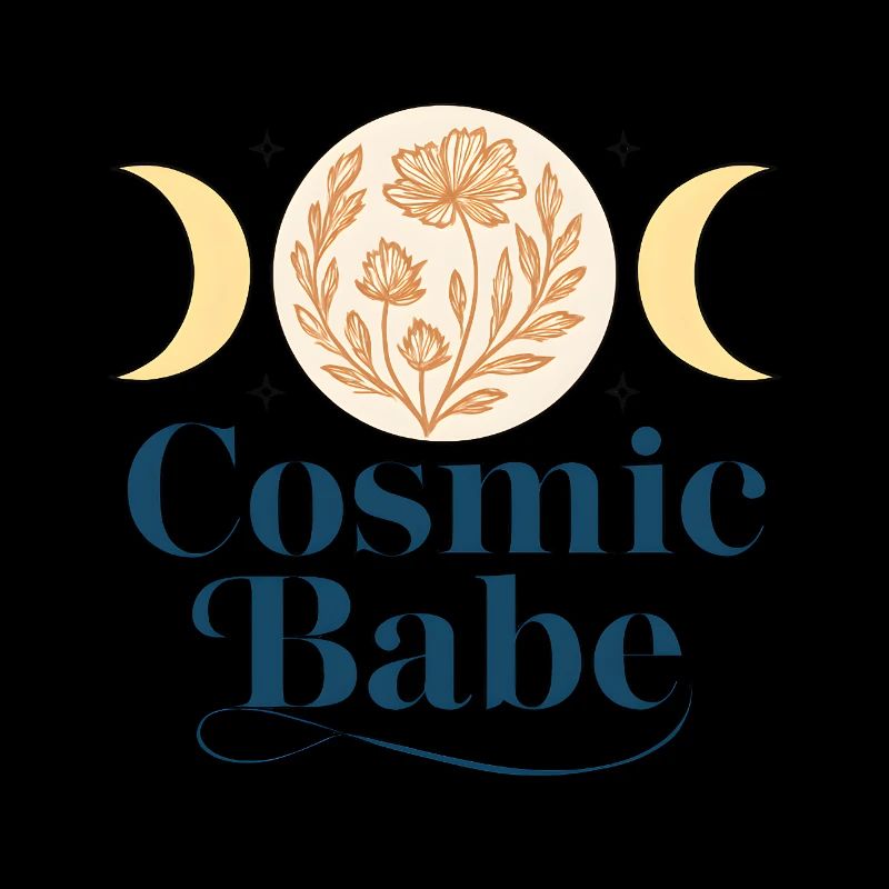 Cosmic Babe – Design floral de la phase de lune