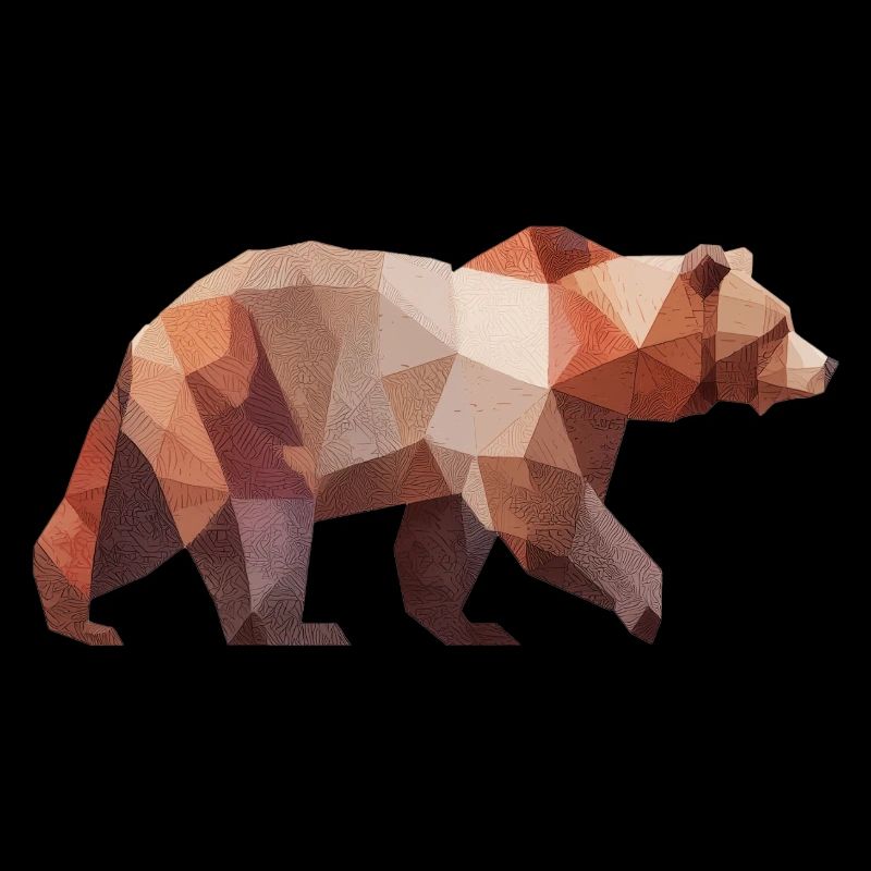 Ours brun | Conception de logo d’art low poly