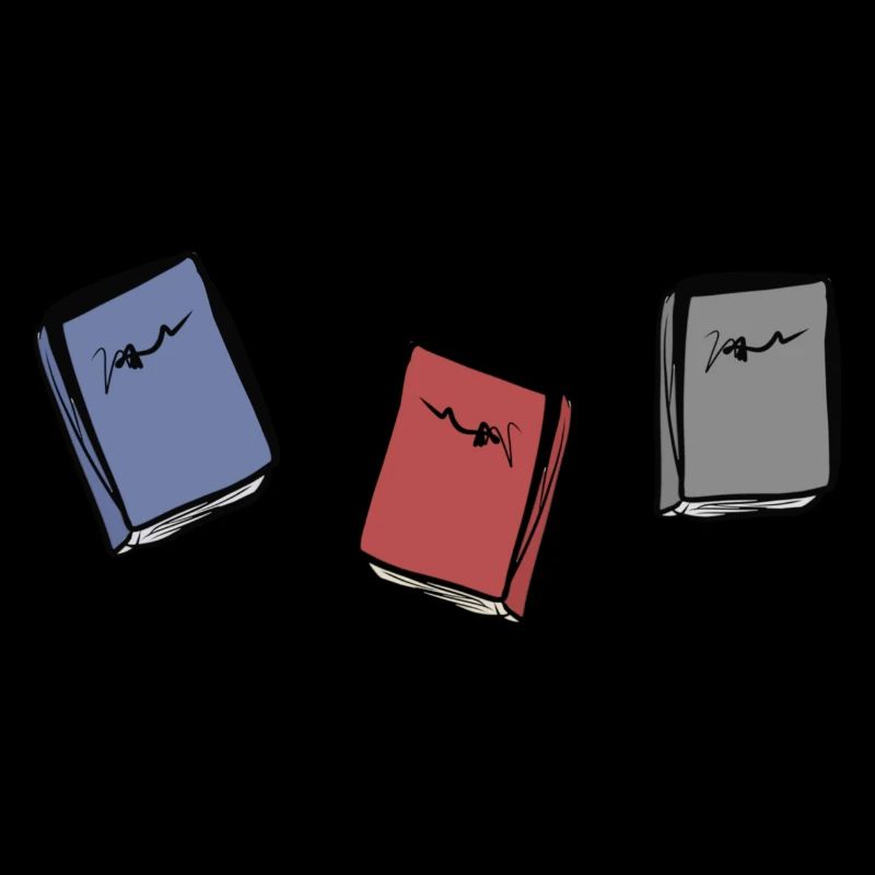three books reading pattern cartoon