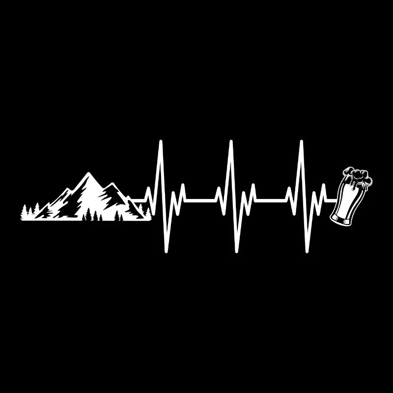 Beer mountains hiking heartbeat gift