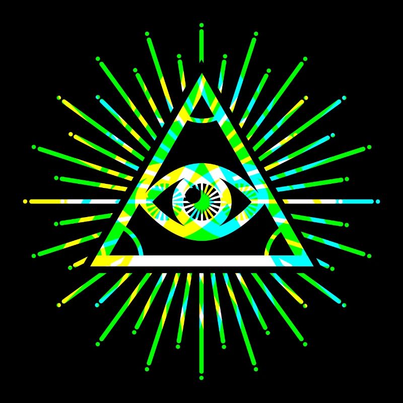 Illuminati tout voir oeil vert 3d