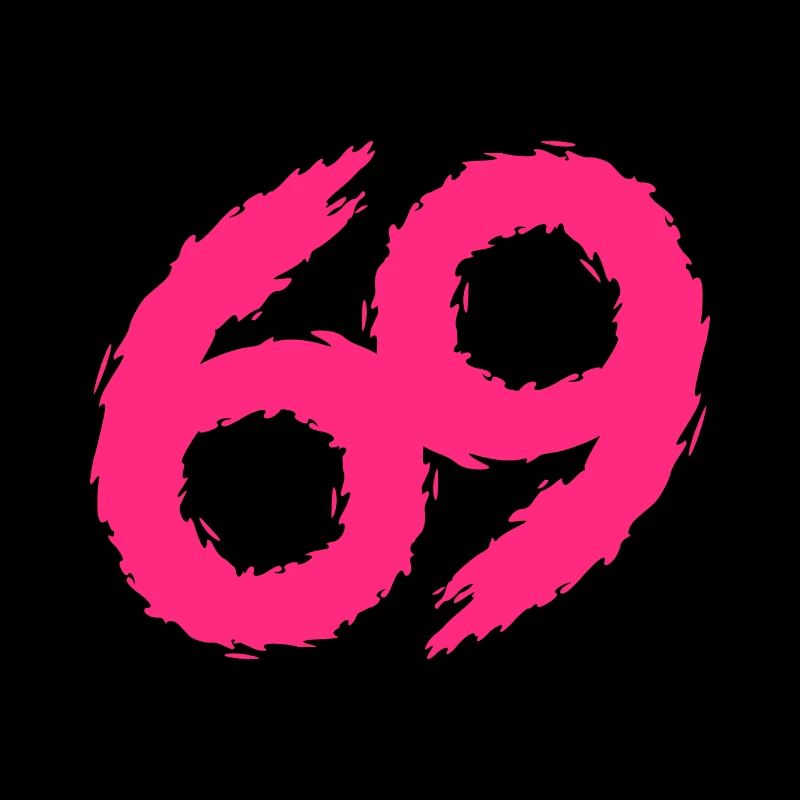 69 numéro icône rose