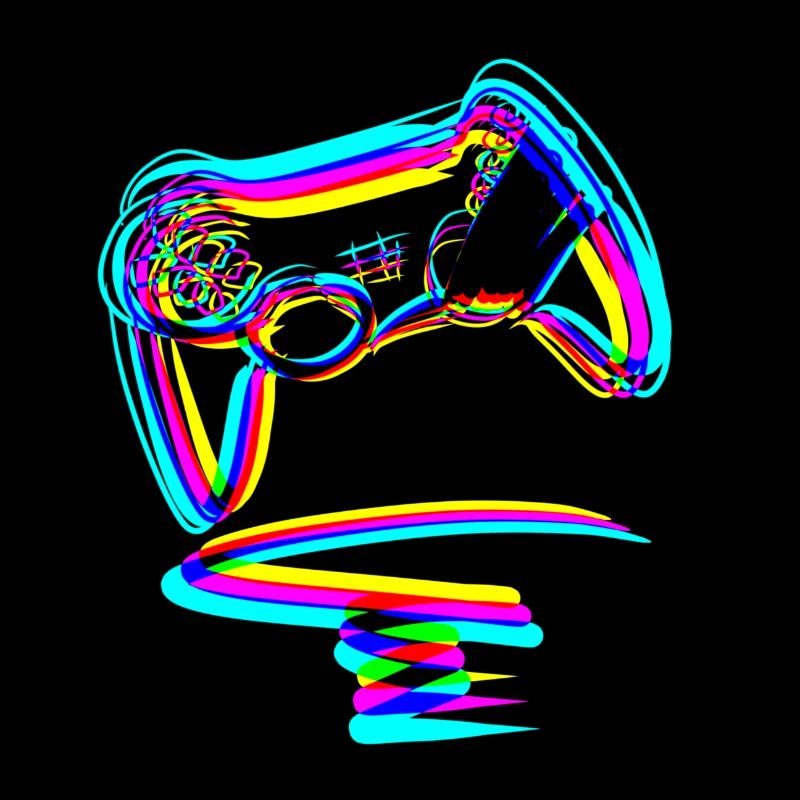 controller gamer zocken linien effekt