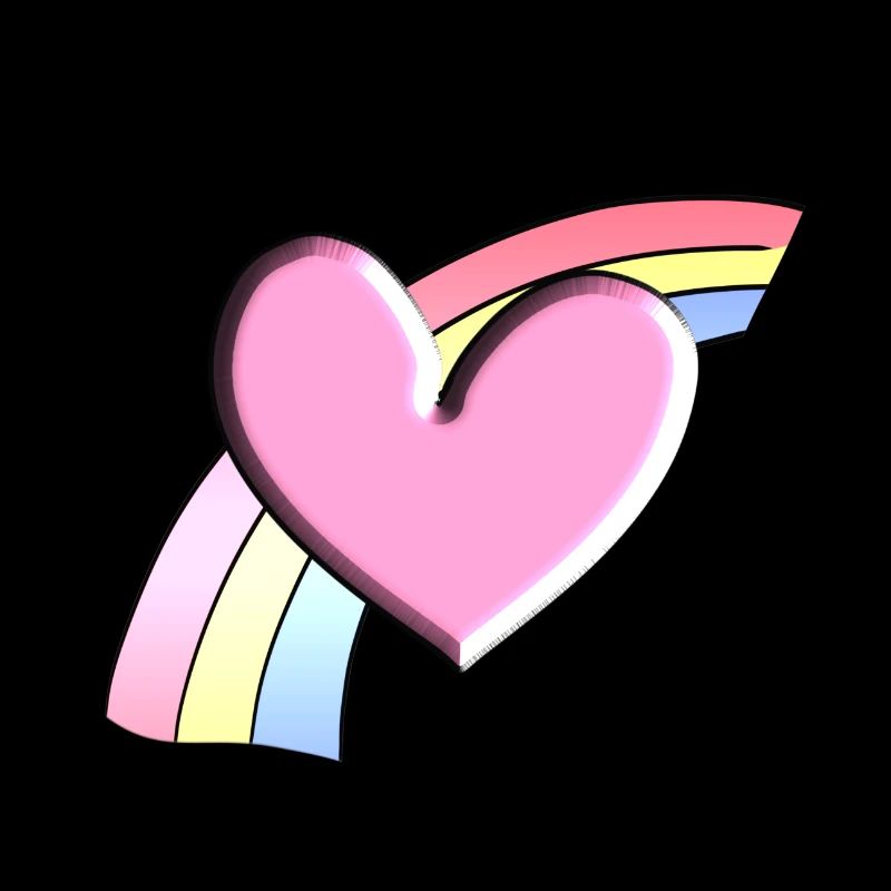 fond de cœur rose arc-en-ciel