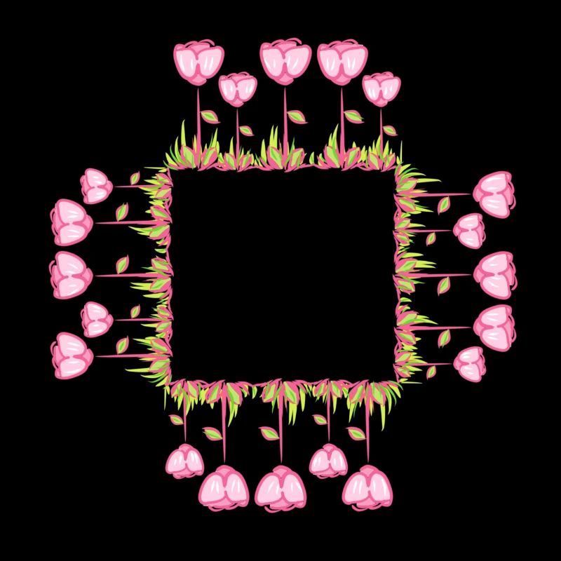 square frame flowers natural square