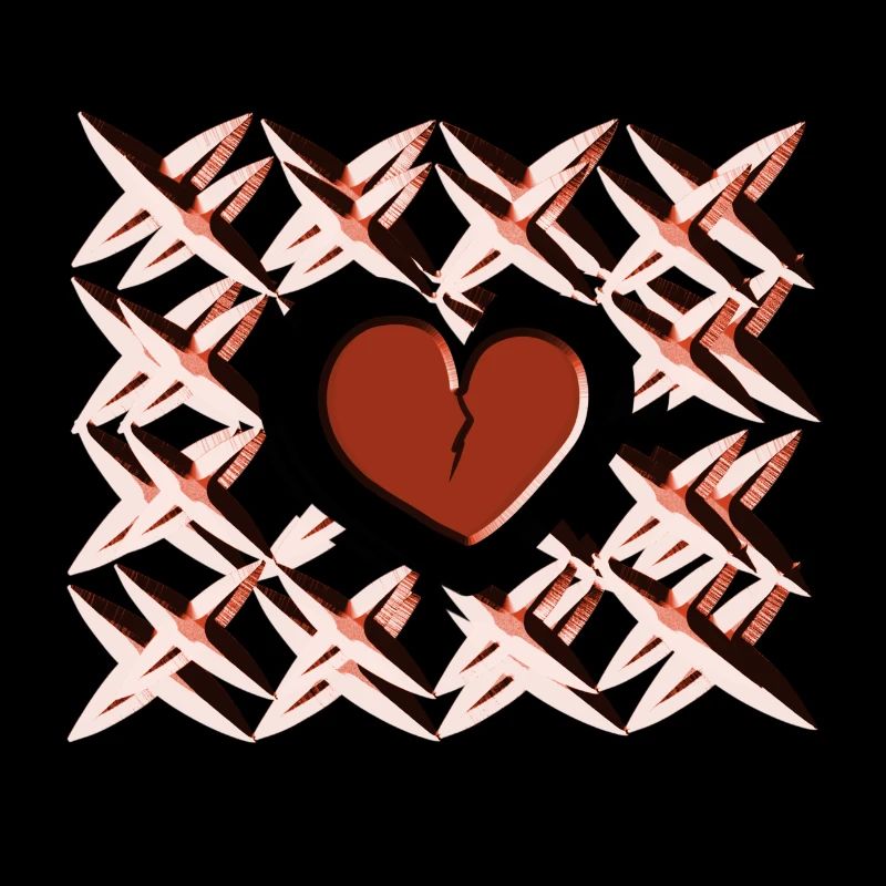 red heart pattern