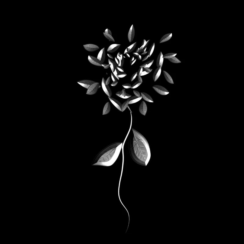 grey flower symbol glossy
