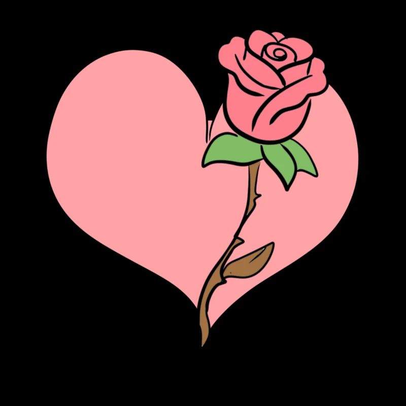 rose blume herz form symbol rosa