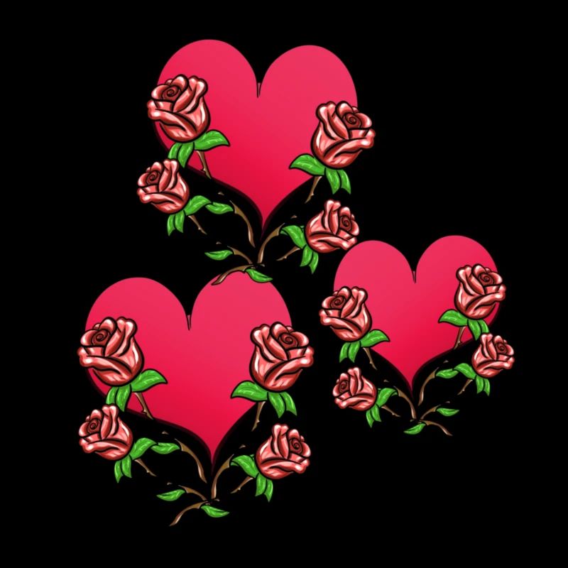 Trois cœurs Symbole de forme de cœur de fleur