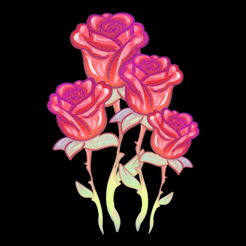 Fleurs rouges Fleur Rose Paillettes
