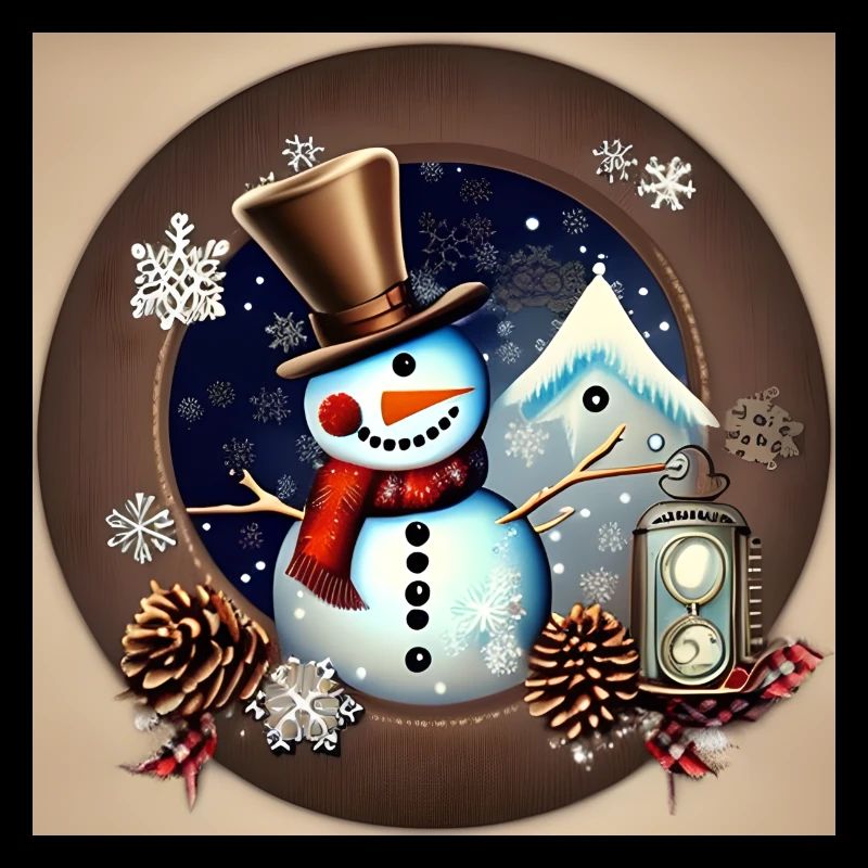 Snowman in the circle