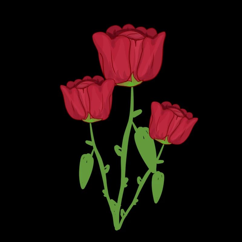Three Roses Red Plant Flower
