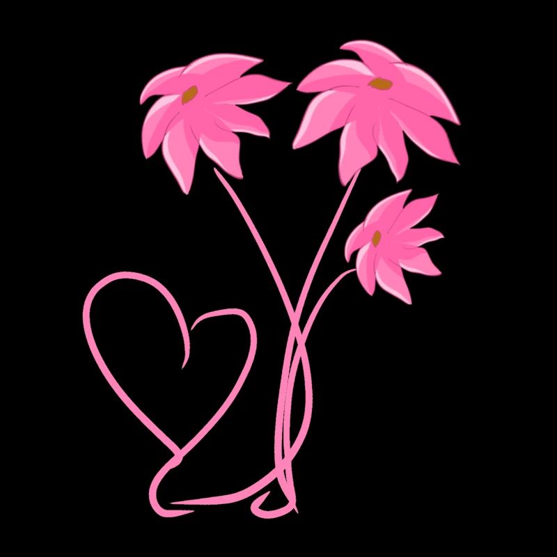 Pattern Pink Flowers Plant Heart