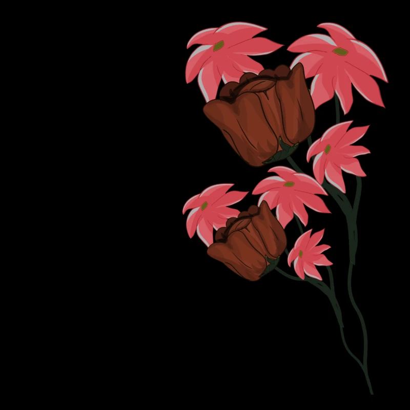 rote blumen muster pflanzen symbol