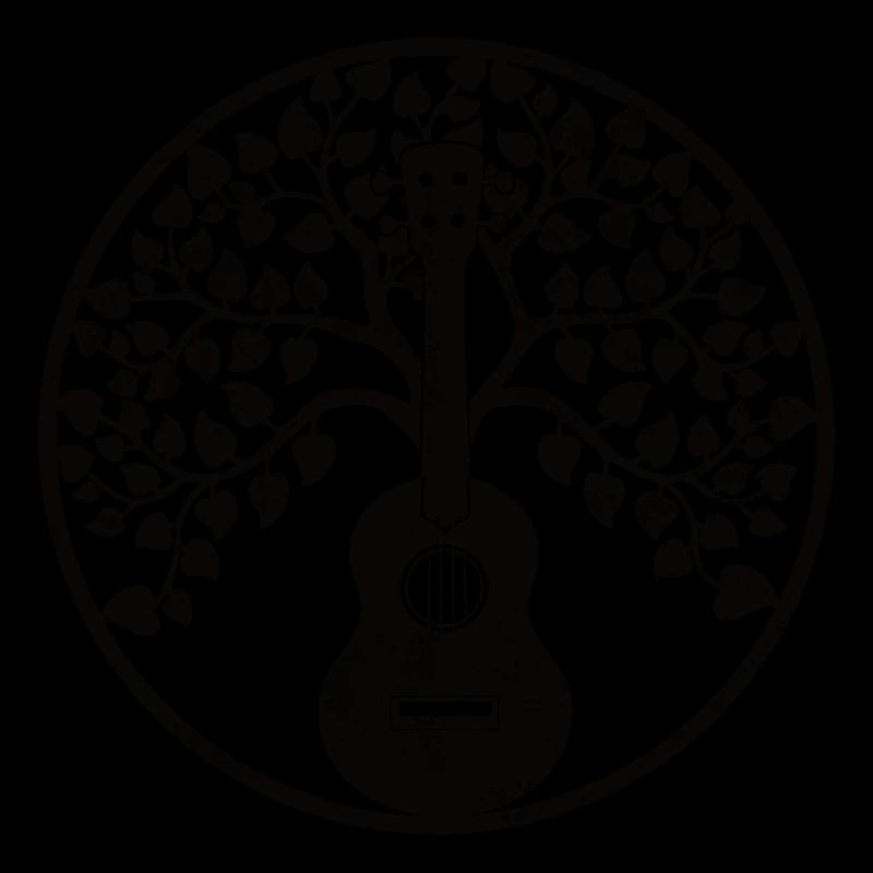 Ukulele tree mandala schwarz