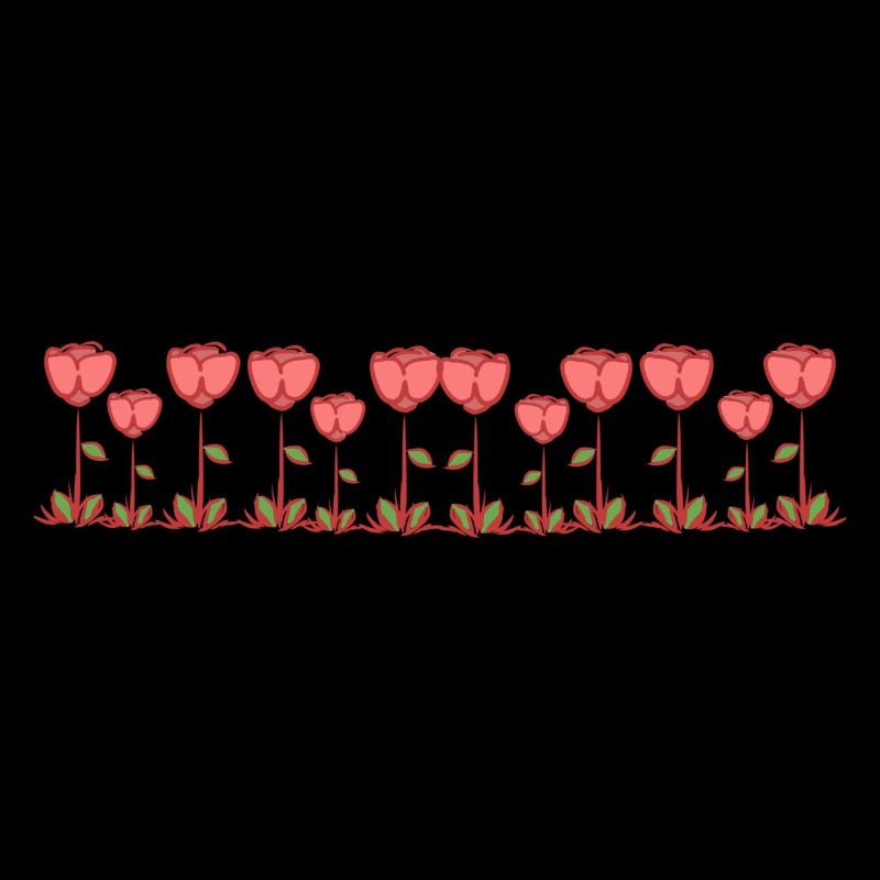 ligne fleurs roses ligne rouge
