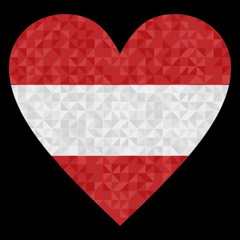 Austria flag heart polygon Austria Vienna Alps