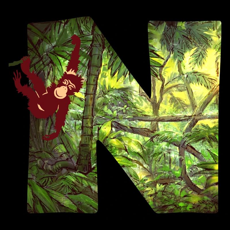 jungle with monkey n