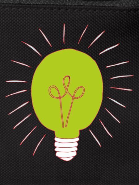 Neon green light bulb