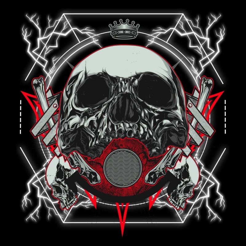 Skull Artwork with Lightning
