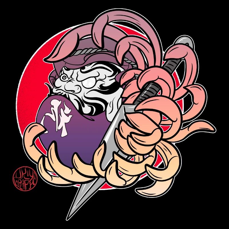 Daruma dans un chrysanthème