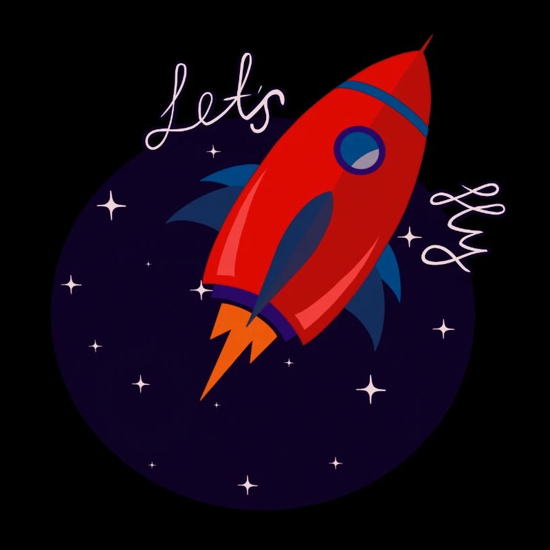 Rot illustrierte Rakete