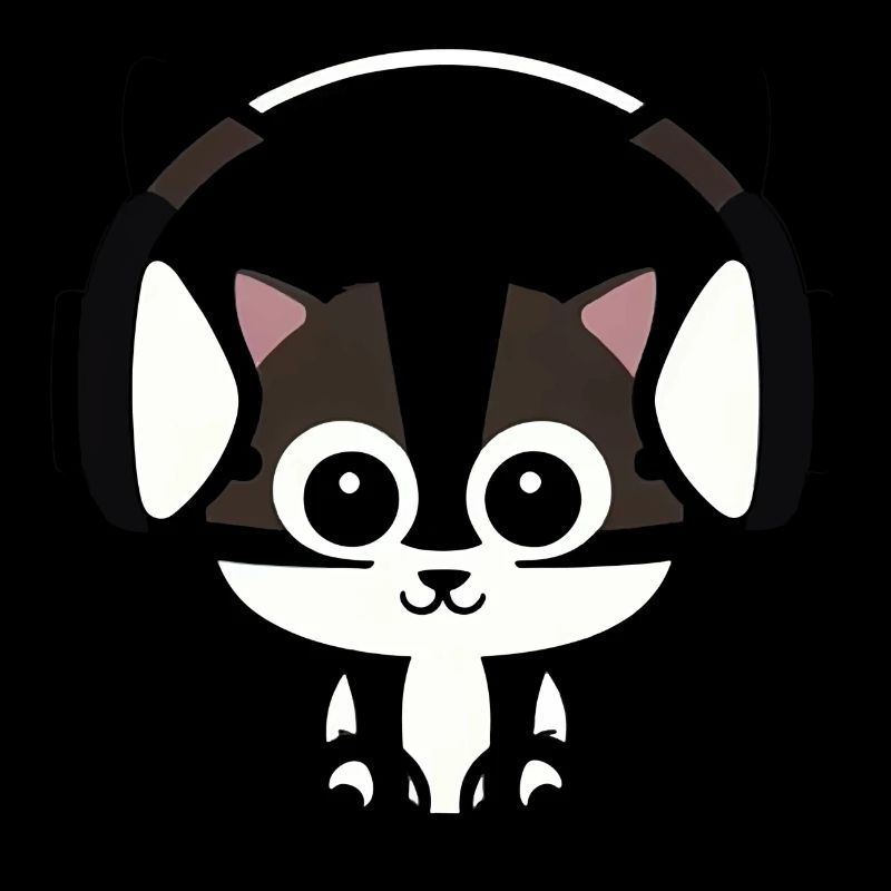 Patte de velours mélodique : chat avec casque
