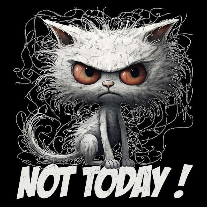Funny Cat Design - Pas aujourd’hui Cat Lover