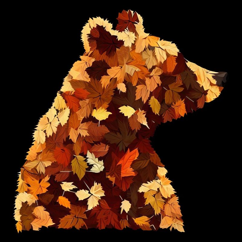 Ours d’automne: conception colorée du feuillage et des feuilles