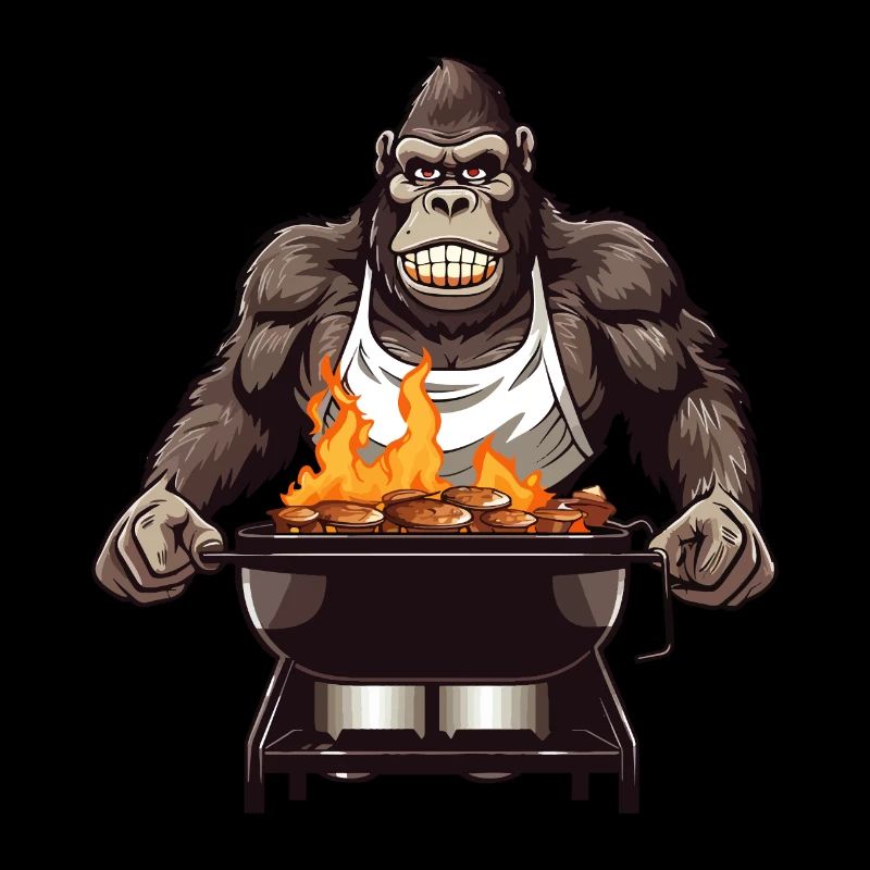 Grilling Grilla Griller Gorilla BBQ Funny Humor