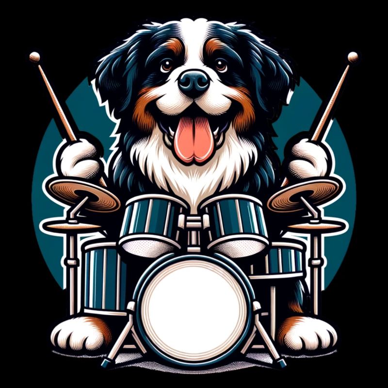 Cool Bouvier bernois Drummer Batteur