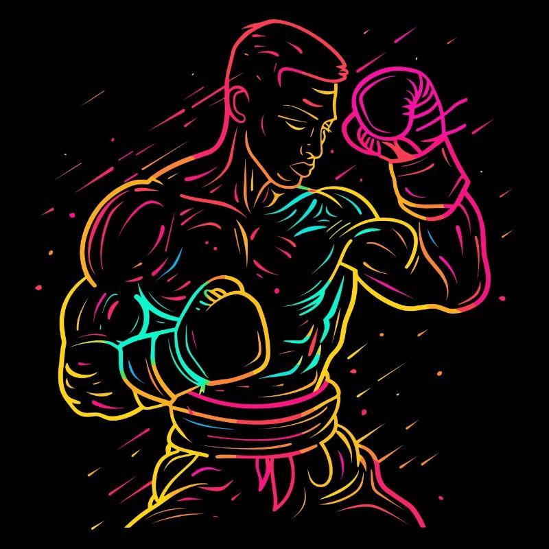 Kickboxer Drawing 80s Look