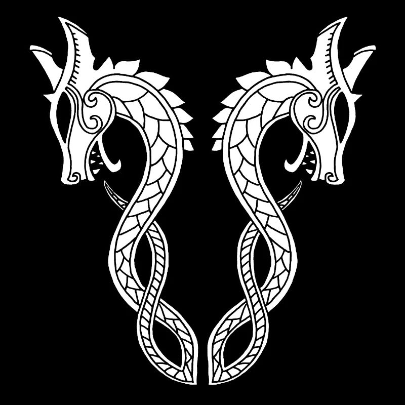 Dragon blanc à deux têtes