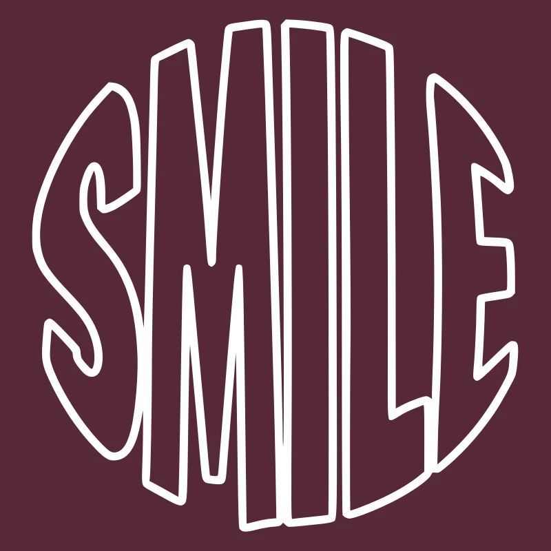 Clear smile lettering with contours