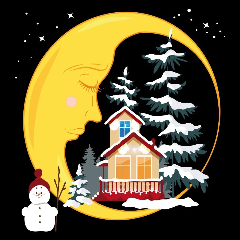 La lune dans la forêt d’hiver