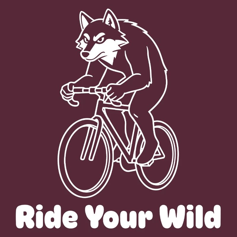 Wolf cyclist on bicycle
