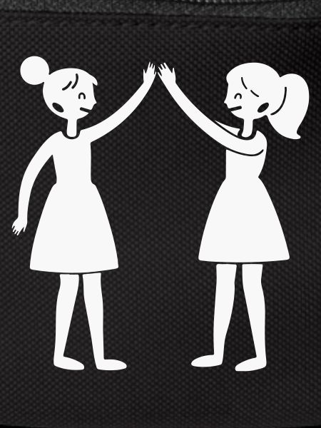 Zwei Freundinnen High-Five Silhouette