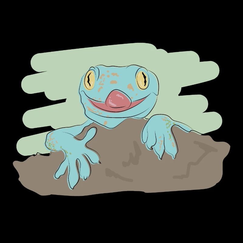 Illustrated design with gecko
