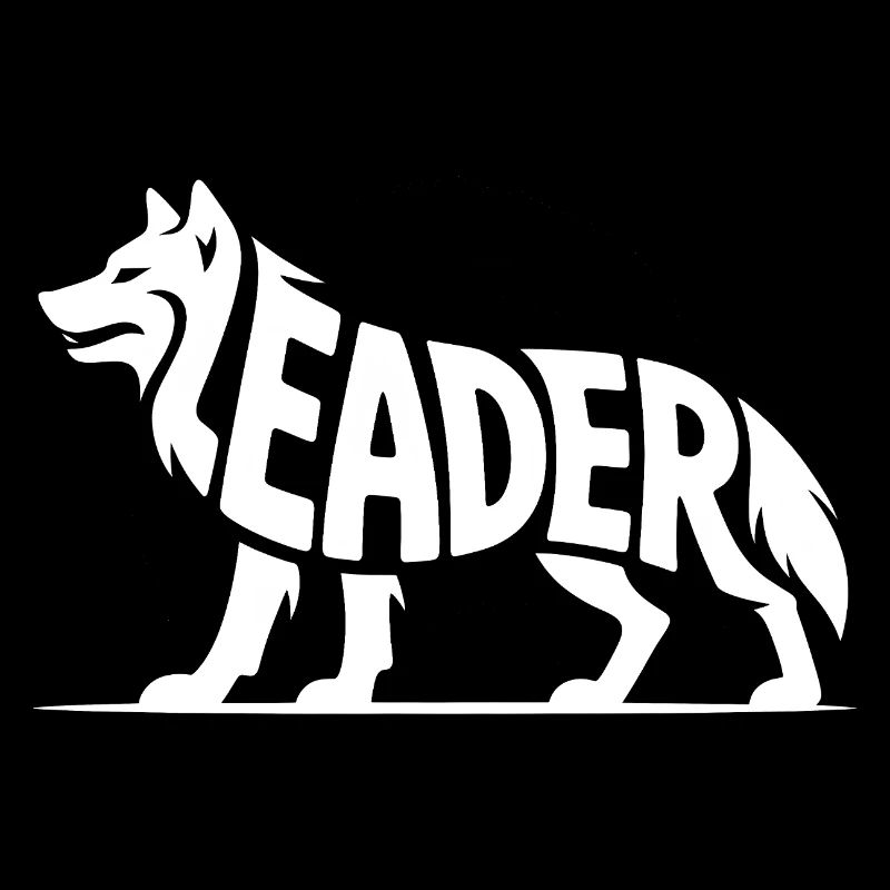 Leader - Motivational Wolf Logo