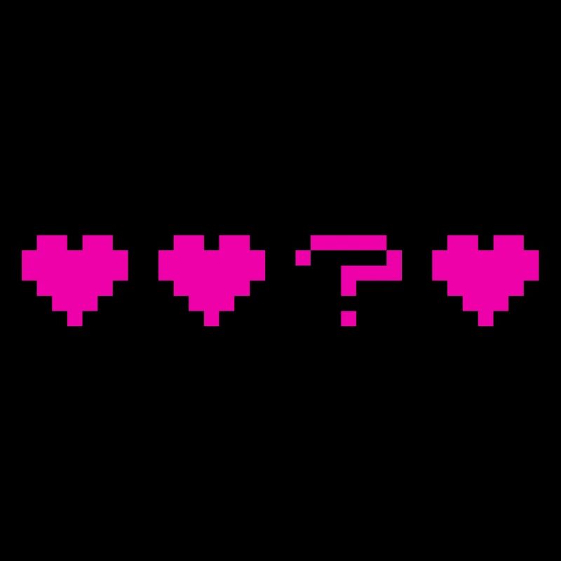 Coeur rose avec coeur point d'interrogation