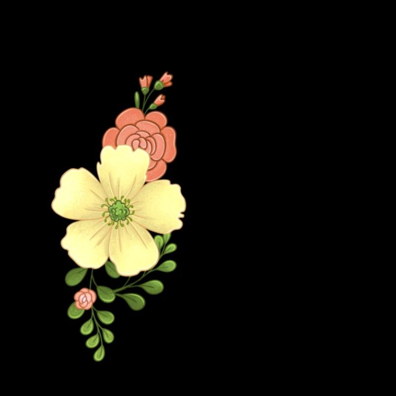 Eleganter Buchstabe 'A' mit Blumen