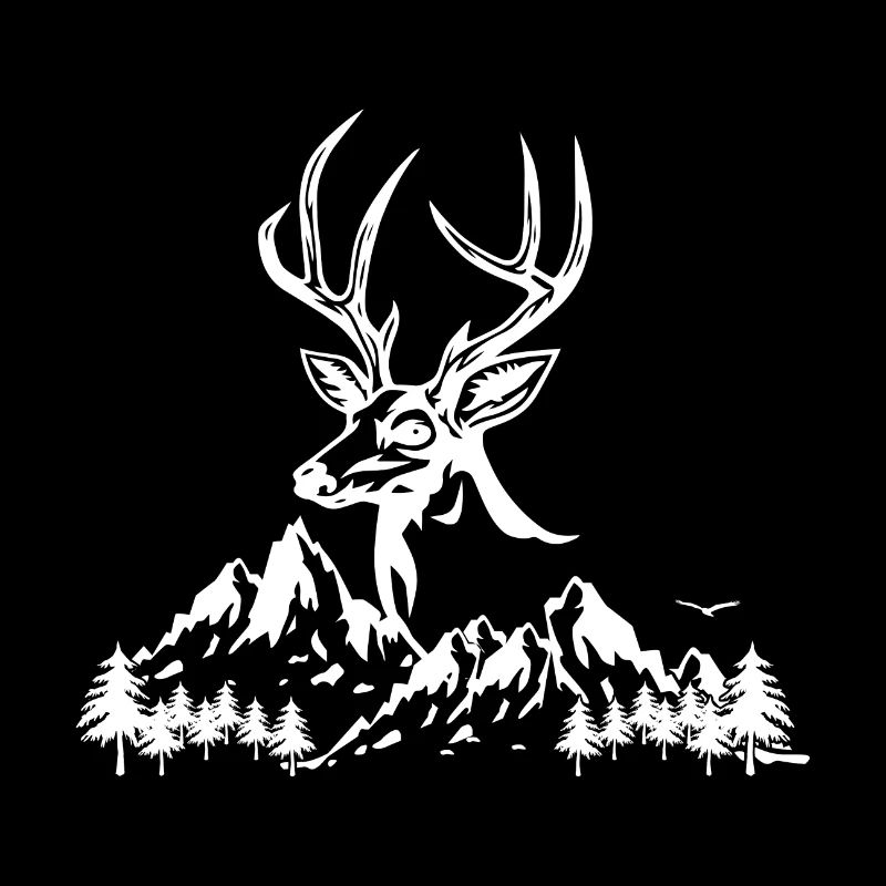 Hirsch mit Hirschgeweih Berge Natur Landschaft
