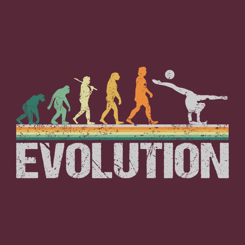 Rhythmic Gymnastics Evolution Retro Funny